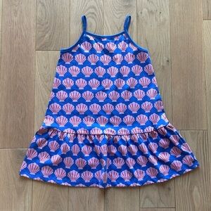 Hanna Anderson New W/O Tags Girls Blue and Pink Shell Dress, Size 6-7
